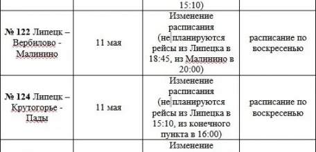 Расписание автобусов изменится в Липецкой области во время майских праздников с 9 по 11 мая!