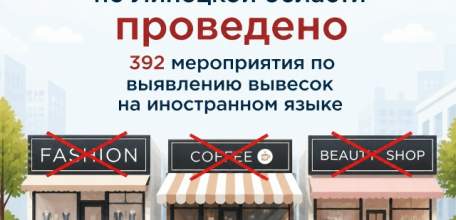 В Липецкой области продолжается борьба с вывесками на иностранном языке