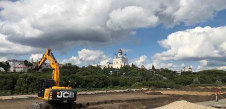 Благоустройство набережной полным ходом идёт в Ельце