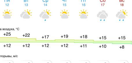 Прогноз погоды в Ельце на следующую неделю